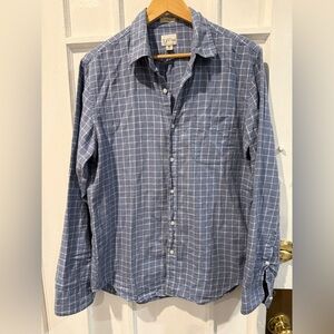 J. Crew Men's Blue Plaid Button Down Shirt